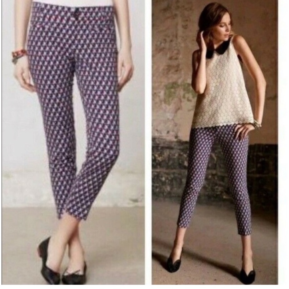 Anthropologie Cartonnier Charlie Ankle Pants Size 4T Circle Pattern